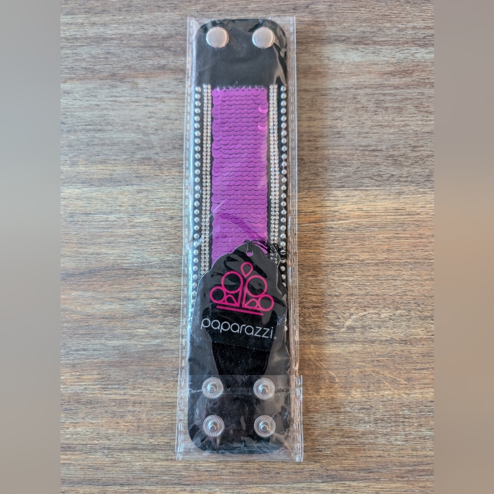 PAPARAZZI ACCESSORIES BRACELET MERMAIDS HAVE MORE FUN PURPLE FIDGET SEQUINS NWT